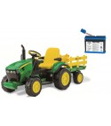 Peg Perego JOHN DEERE GROUND FORCE traktor na akumulator LITOWY z przyczepą